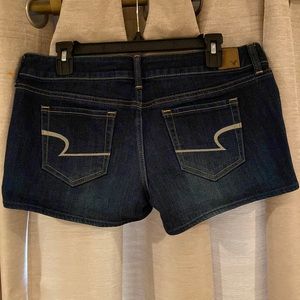 American Eagle Dark Denim Jean Shorts Stretch Y2K